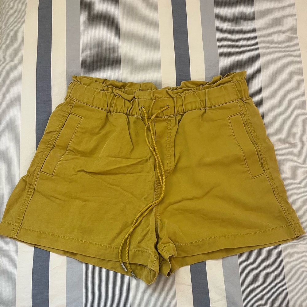 LOFT High Waist Mustard Shorts